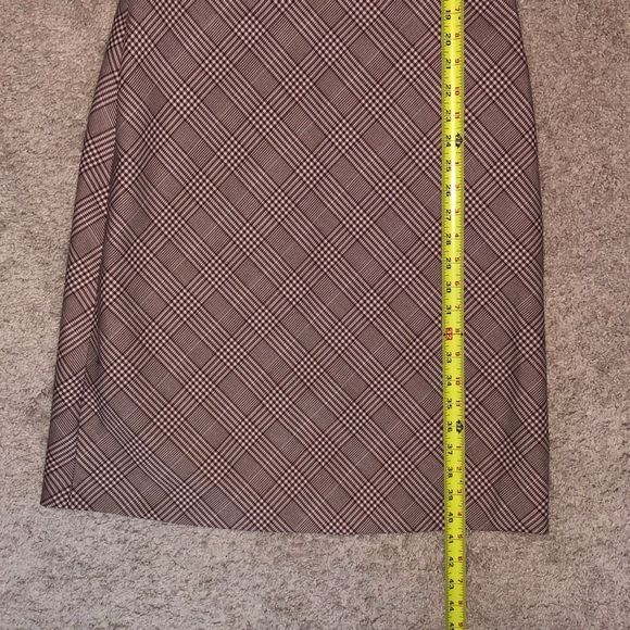 W by Worth Rust Red Cream Checked V-Neck Midi Dress, Size 6 - Picture 13 of 13